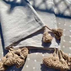 ポンポン ブランケット 毛布 ラグ pompom blanket ブルー 大 その他