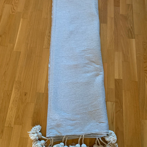 ポンポン ブランケット 毛布 ラグ pompom blanket ブルー 大 その他