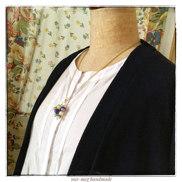 野葡萄のネックレス(シルバーB・上からパープル、ブルー) 10枚目の画像