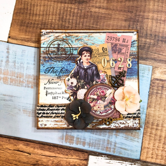 【小書 | 客製化】Mini album 手工復古小書回憶錄 (可放10張照片) 第1張的照片