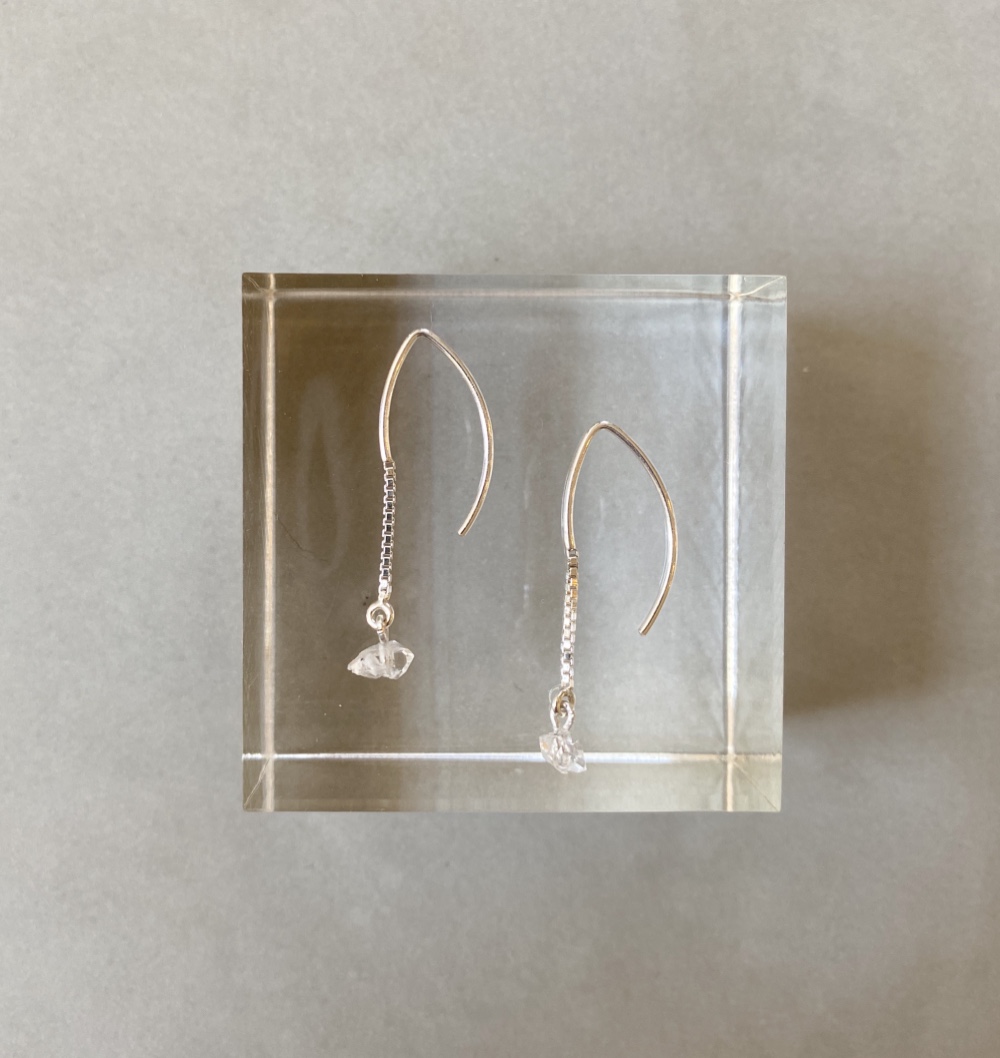 silver925 ハーキマーダイアモンド マーキスピアス 4,838円