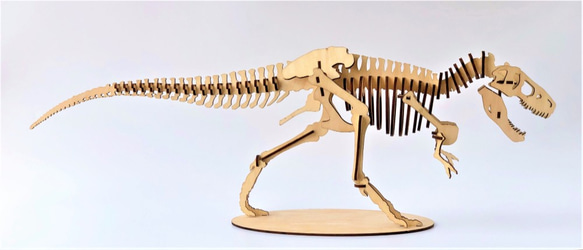 雷雕木質 立體3D拼圖DIY模型 擺飾 禮品 裝飾 侏儸紀 恐龍 暴龍 霸王龍2.0 第4張的照片