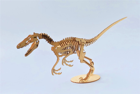 雷雕木質 立體3D拼圖DIY模型 擺飾 禮品 裝飾  侏儸紀 恐龍 迅猛龍2.0 第2張的照片