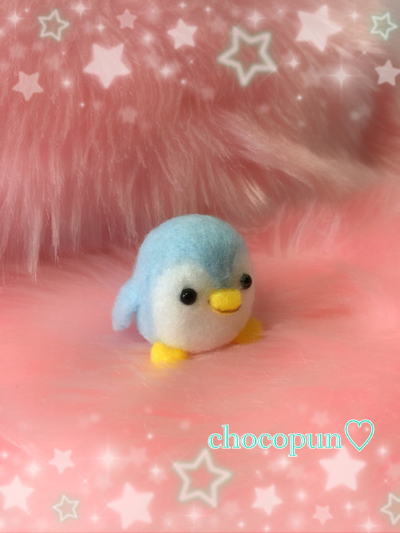 【数量限定】ふわふわペンギンマスコット☆羊毛フェルトのふわふわペンギン☆ボールチェーン付き ぺんぎんチャーム 2枚目の画像