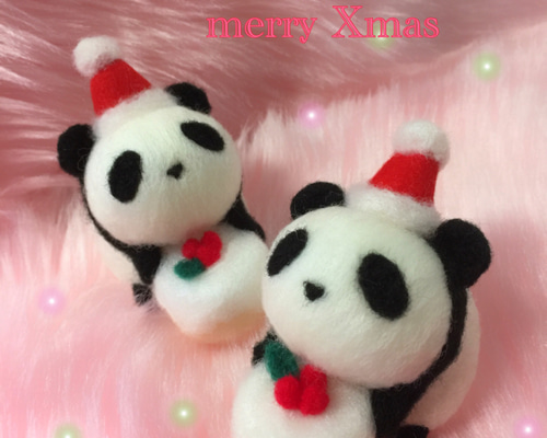 羊毛フェルト　パンダサンタさん 1_ffcc1b5ecb96b40e534bba13c3a8
