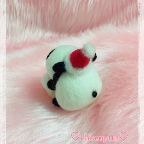 ふわぱんクリスマス☆羊毛フェルトのふわふわパンダふわぱんサンタ
