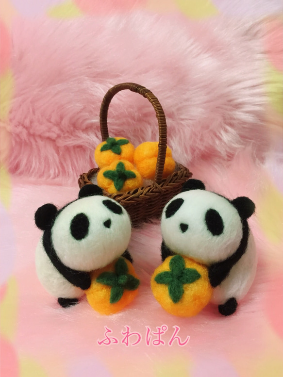羊毛フェルト 作品 秋の味覚とパンダ 羊毛フェルト 作品 秋の味覚とパンダ - メルカリ