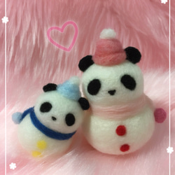 雪だるぱん親子セット☆雪だるまふわぱん☆羊毛フェルトのふわふわ