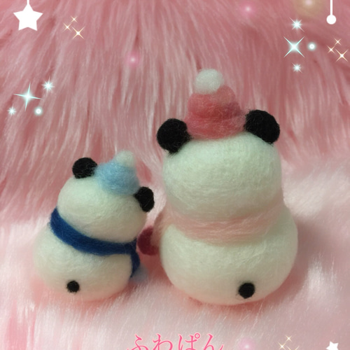 雪だるぱん親子セット☆雪だるまふわぱん☆羊毛フェルトのふわふわ