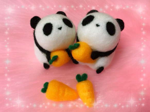 にんじんもぐもぐふわぱん☆羊毛フェルトのふわふわパンダふわ