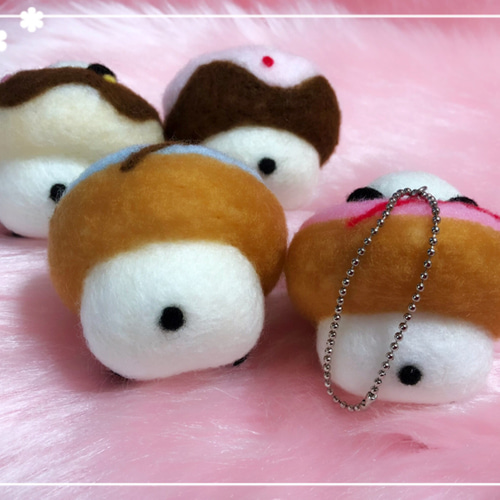 ドーナツinぱん②☆羊毛フェルトのふわふわパンダふわぱんドーナツ
