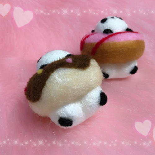 ドーナツinぱん③☆羊毛フェルトのふわふわパンダふわぱんドーナツ