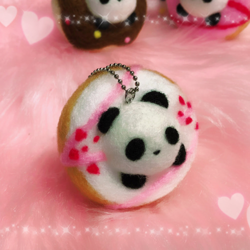 ドーナツinぱん⑤☆羊毛フェルトのふわふわパンダふわぱんドーナツ