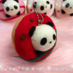 ドーナツinぱん⑦☆羊毛フェルトのふわふわパンダふわぱんドーナツ