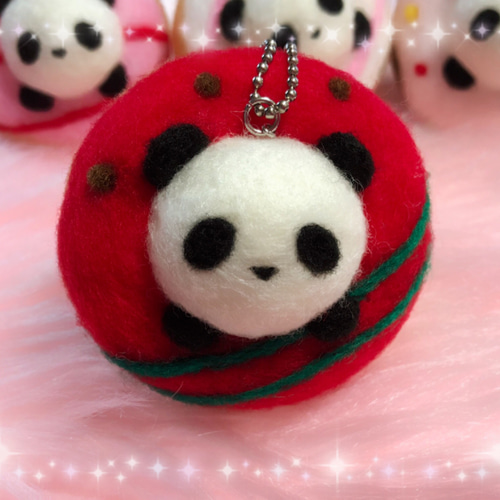 ドーナツinぱん⑦☆羊毛フェルトのふわふわパンダふわぱんドーナツ