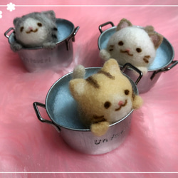 プールinにゃんこ^._.^②茶トラ子猫♡ 羊毛フェルトのふわふわ仔猫inプール『Creema限定』 1枚目の画像