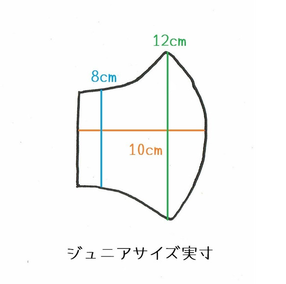 ●ジュニアサイズ●夏マスク◎子どもがつけてもずれにくいハンドメイドの立体マスク◎夏マスクシンプルマリンナチュラルイカリ 9枚目の画像