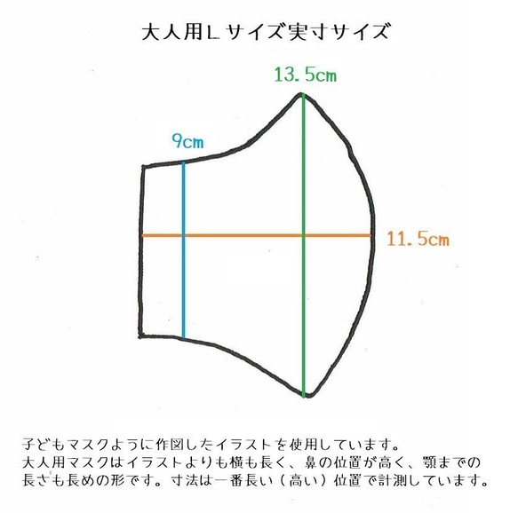 在庫限り終了◎最薄軽量◎大人が付けても恥ずかしくないハンドメイドの立体マスクＬサイズ◎挿絵のような植物グレー 6枚目の画像