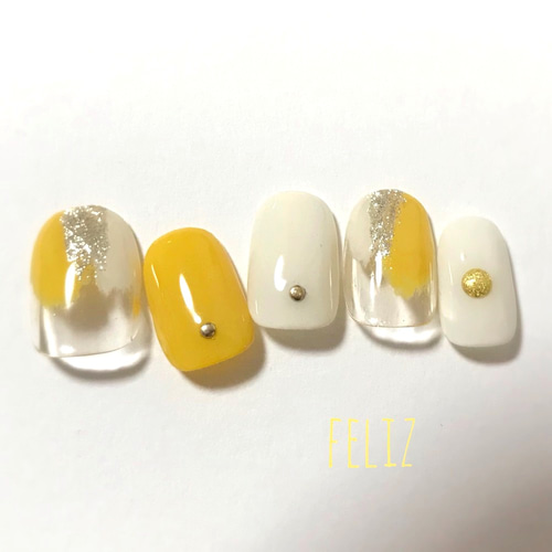 再販2＊ニュアンスネイル イエロー 塗りかけ シンプル