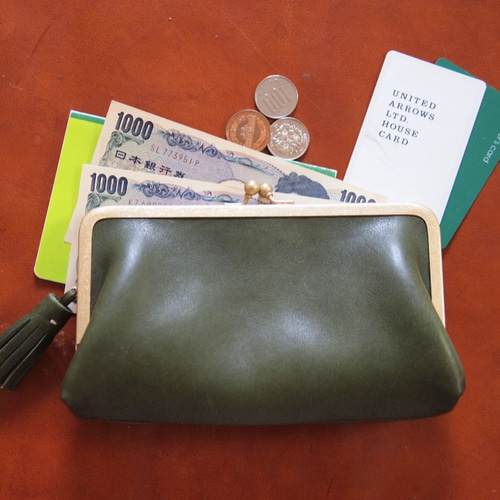 Tassel タッセル ロングウォレット／がまぐち長財布 グリーン 長財布