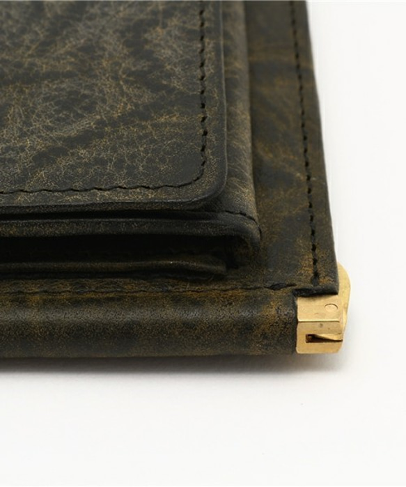 ESP-6281 (エスペラント)/オリジナルイタリアレザーマネークリップ　財布　ブラック 8枚目の画像