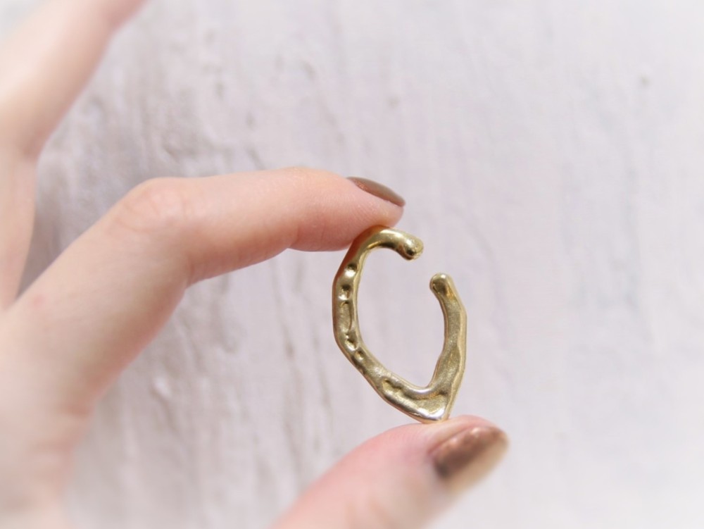 Lemon 滴り イヤーカフ真鍮 片耳用　軽量