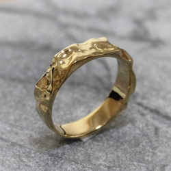 Rock face ring Brass 真鍮リング 3枚目の画像