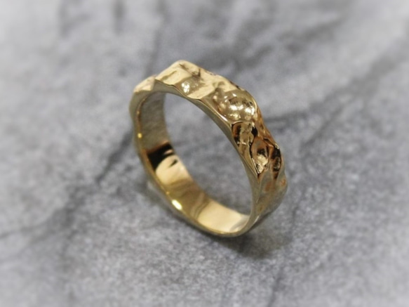 Rock face ring Brass 真鍮リング 2枚目の画像