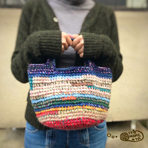 かぎ針編みカラフルバッグ トートバッグ ITOMAME YA 通販 7122685