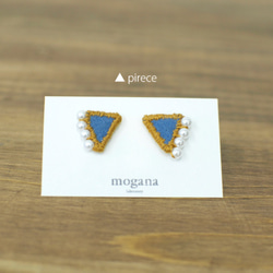 刺繍のピアス "● ▲ ■ pierce"　 3枚目の画像