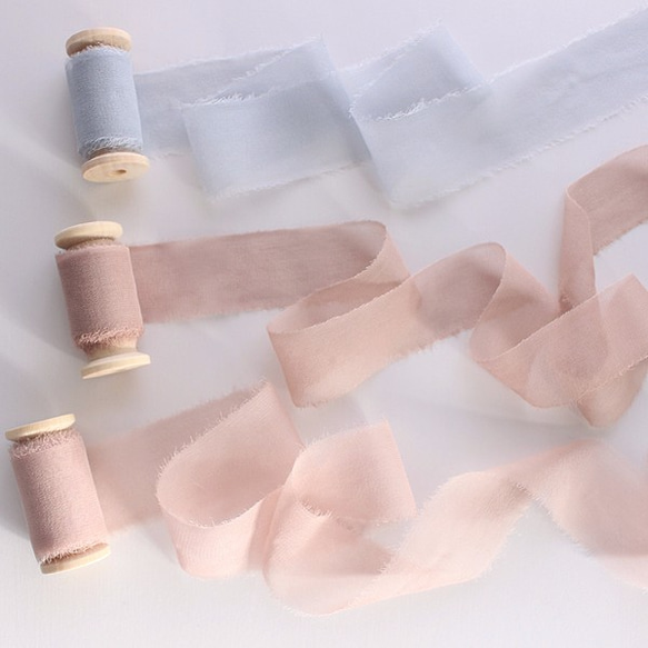 シルクリボン　サンプルG　ダスティパステル　結婚式 1枚目の画像