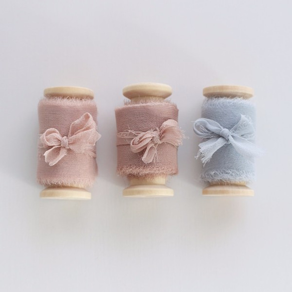 シルクリボン　サンプルG　ダスティパステル　結婚式 3枚目の画像