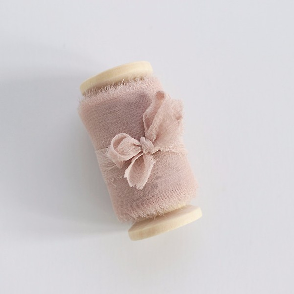 海外シルクリボン　ダスティピンク　結婚式　幅約3cm 4枚目の画像