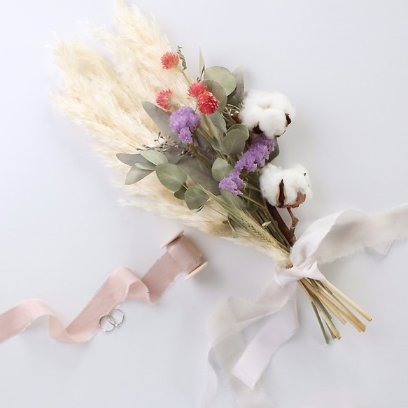 海外シルクリボン　ダスティピンク　結婚式　幅約3cm 5枚目の画像