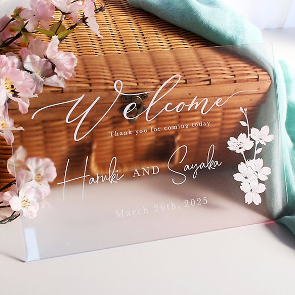 【みさき】ウェルカムボード ブーケ付きウェルカムボード/ミモザ - airaka｜花飾りのアトリエ