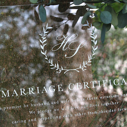 結婚証明書　ナチュラルリーフ　アクリル結婚証明書　人前式（ 教会式に変更可 ) 5枚目の画像