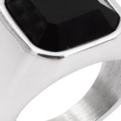 指輪 メンズ シルバー ブラック オニキス リング カレッジ 印台 ステンレス ハイポリッシュ アクセサリ ジュエリー 8枚目の画像
