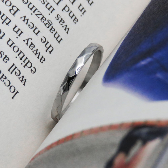 指輪 レディース リング  デザインカット  シルバ－ サージカルステンレス ピンキーリング シンプル 6枚目の画像