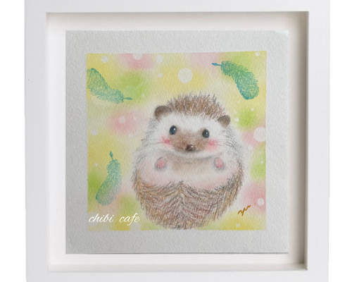 ハリネズミ　油彩画　原画 ハリネズミ　油彩画　原画
