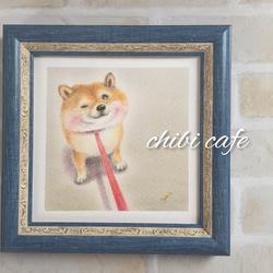 原画】お散歩拒否犬 パステルアート イラスト イラスト ちびcafeゆう