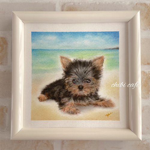 パステル画（原画）わんこ。