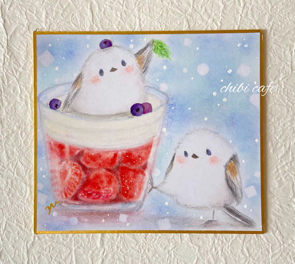 油絵 油彩 油彩画 絵 絵画 ミニ絵画【雪のシマエナガ】 油絵 油彩 油彩画 絵 絵画 ミニ絵画【雪のシマエナガ】