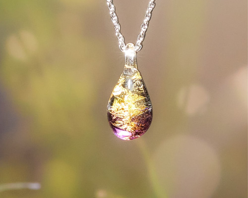 reblanc》黄金の螺旋『紫』 真波動注音玉ネックレス silver925