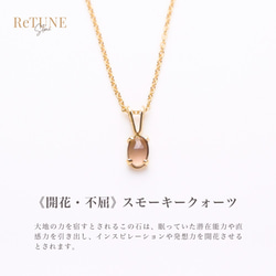 Retune stone 《開花・不屈》 スモーキークォーツ 14Kgf ネックレス ローズカット オーバル 1枚目の画像