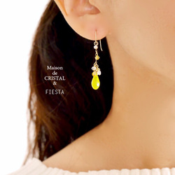 [K10]黃水晶鏈耳環 第4張的照片