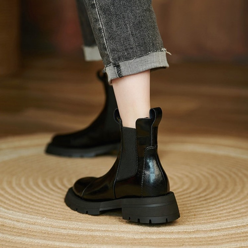 新品BURBERRY サイドゴア　厚底　ブーツBLACK38【24.5】 新品BURBERRY サイドゴア厚底ブーツBLACK38【24.5】