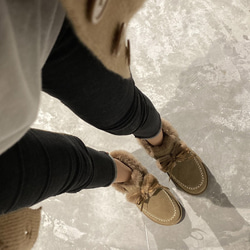 ★19秋冬新品★蟒蛇皮短靴，配以緞帶皮草便鞋 第4張的照片