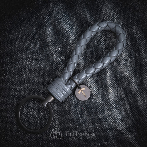 【波賽頓精品手工皮件】山羊皮 編織鑰匙圈 汽車鑰匙包 鑰匙皮套 車鑰匙皮套 第1張的照片