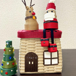 【クリスマスまで限定】窓際のサンタさん&トナカイさん　サンタさんのお家収納ケース　クリスマスオーナメント 7枚目の画像