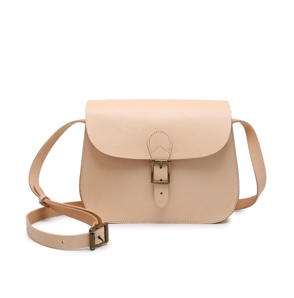 ショルダーバッグ 本革 ヌメ革 斜めがけ 背面ポケット付き レディース